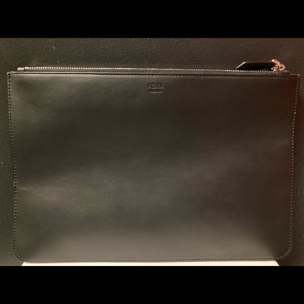 FENDI Bag Bugs Leather Pouch Clutch - Picture 2 of 8